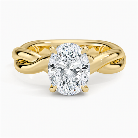 18K Yellow Gold Hazel Twist Solitaire Diamond Ring