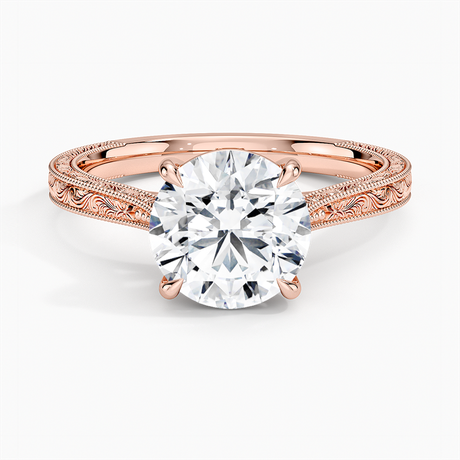 14K Rose Gold Elsie Engraved Ring
