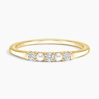 Rochelle Freshwater Cultured Pearl and Diamond Ring