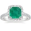 18K White Gold Sienna Halo Half Coverage Diamond Ring, smalltop view