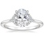 18K White Gold Half Moon Diamond Ring, smalltop view