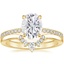 14K Yellow Gold Petite Demi Diamond Ring (1/5 ct. tw.) with Lunette Diamond Ring