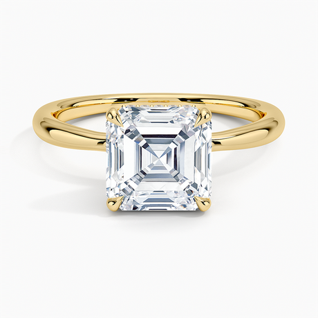 Freesia Hidden Halo Engagement Ring - Tapered Band