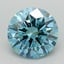 1.30 Ct. Fancy Vivid Blue Green Round Lab Grown Diamond