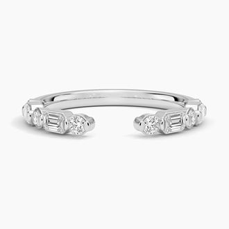 Kensington Emerald Cut and Round Lab Diamond Open Ring (1/2 ct. tw.) in Platinum