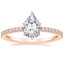 14K Rose Gold Viviana Half Coverage Diamond Ring, smalltop view