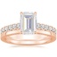 14KR Moissanite Sienna Diamond Ring (2/5 ct. tw.) with Petite Quattro Diamond Ring, smalltop view