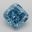 4.01 Ct. Fancy Vivid  Blue Cushion Lab Grown Diamond