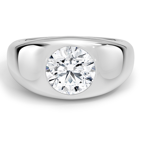 Platinum Sloane Flush Set Solitaire Dome Ring