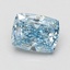 1.07 Ct. Fancy Vivid Greenish Blue Cushion Lab Grown Diamond