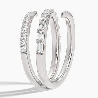 Sonya Baguette and Round Lab Diamond Wrap Ring