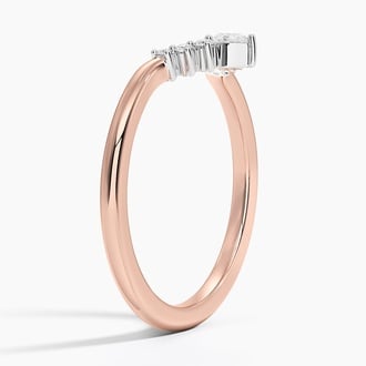 Mixed Metal Lunette Diamond Ring