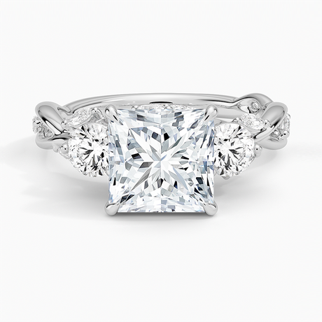 18K White Gold Secret Garden Three Stone Diamond Ring (3/4 ct. tw.)