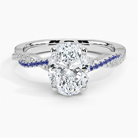 Petite Twisted Vine Sapphire and Diamond Ring