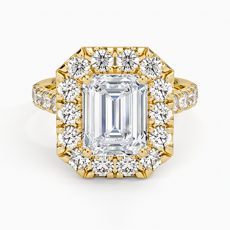 18K Yellow Gold Adele Halo Diamond Ring