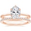 14K Rose Gold Petite Esme Solitaire Ring with Luxe Ballad Diamond Ring (1/4 ct. tw.)