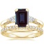 18K Yellow Gold Simply Tacori Three Stone Diamond Ring (1/3 ct. tw.) with Tacori Petite Crescent Diamond Ring (1/4 ct. tw.)