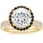 18KY Moissanite Waverly Diamond Ring with Black Diamond Accents with Luxe Ballad Diamond Ring, smalltop view