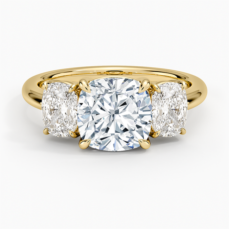 Luxe Faye Elongated Cushion Three Stone Diamond Ring