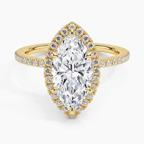 18K Yellow Gold Waverly Hidden Halo Diamond Ring