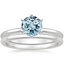 18KW Aquamarine Six-Prong Petite Comfort Fit Bridal Set, smalltop view