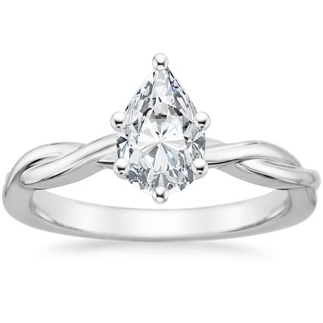 18K White Gold Twisted Vine Ring with Petite Twisted Vine Diamond Ring (1/8 ct. tw.)