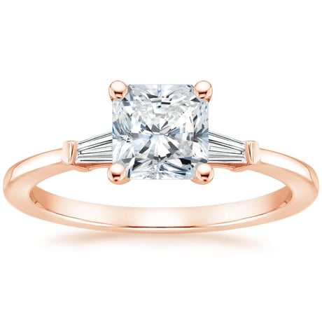 14K Rose Gold Tapered Baguette Diamond Bridal Set