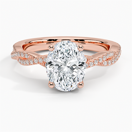 14K Rose Gold Adorned Luxe Petite Twisted Vine Diamond Ring