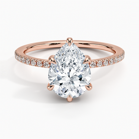 14K Rose Gold Viviana Half Coverage Diamond Ring