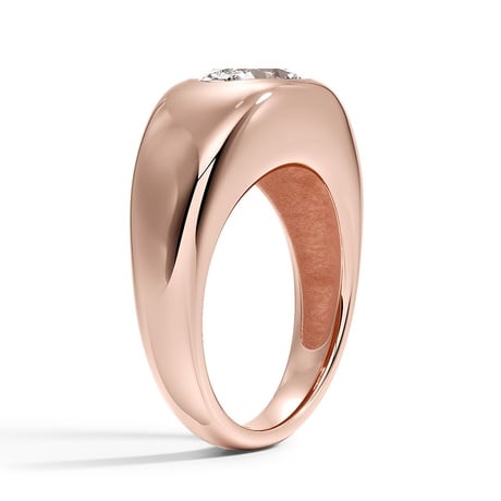14K Rose Gold Sloane Flush Set Solitaire Dome Ring