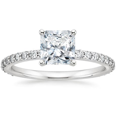 18K White Gold Luxe Petite Shared Prong Diamond Bridal Set (3/4 ct. tw.)