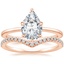 14K Rose Gold Petite Esme Solitaire Ring with Flair Diamond Ring (1/6 ct. tw.)