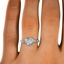 The Freda Ring, smallzoomed in top view on a hand