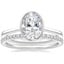 18K White Gold Petite Luna Bezel Ring with Luxe Ballad Diamond Ring (1/4 ct. tw.)