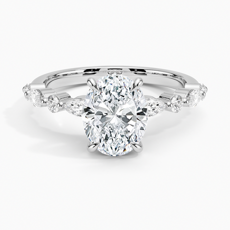 Round and Marquise Engagement Ring