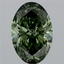5.03 Ct. Fancy Vivid  Green Oval Lab Grown Diamond