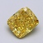 1.06 Ct. Fancy Vivid  Yellow Cushion Lab Grown Diamond