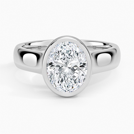 18K White Gold Luna 4mm Bezel Ring