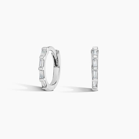 Baguette Diamond Hoop Earrings