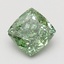 1.52 Ct. Fancy Vivid Green Cushion Lab Grown Diamond