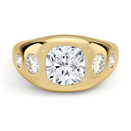 Sloane Flush Set Five Stone Diamond Dome Ring
