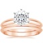 14KR Moissanite Six-Prong Classic Bridal Set, smalltop view