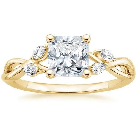 18K Yellow Gold Willow Diamond Ring (1/8 ct. tw.) with Winding Willow Diamond Ring (1/8 ct. tw.)