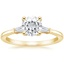 18K Yellow Gold Tapered Baguette Three Stone Diamond Ring, smalltop view