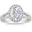 18K White Gold Fortuna Halo Diamond Ring (1/2 ct. tw.), smalltop view