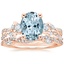 14K Rose Gold Three Stone Luxe Willow Diamond Ring with Luxe Winding Willow Diamond Ring