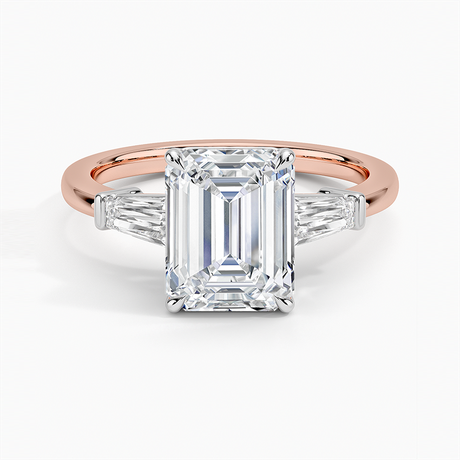 14K Rose Gold Mixed Metal Symphony Three Stone Diamond Ring