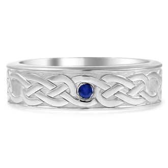 Custom Celtic Sapphire Wedding Band
