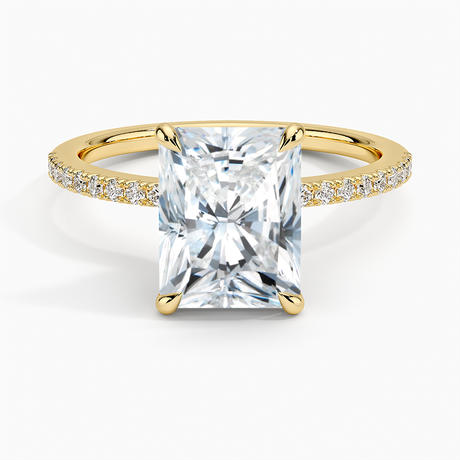 18K Yellow Gold Ballad Hidden Floral Halo Diamond Ring
