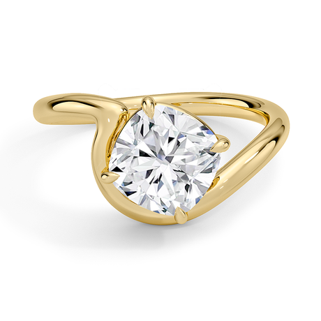 18K Yellow Gold Aire Solitaire Ring